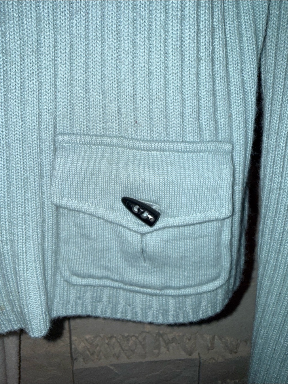 Boston Proper Pale Blue Ribbed Zip Cardigan - Picture 4 of 4
